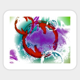 Bubbles and water painting design Sticker